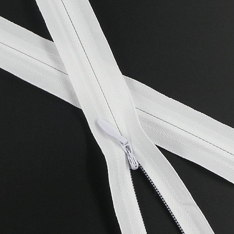 Leekayer 20PCS Invisible Nylon Coil Zipper,Clothing Zipper,DIY Sewing Tools for Craft Special(24 inch,White) - Image 1